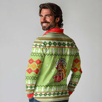 Funny Cat Merry Christmas Long Sleeve Polo Shirt Xmas Holiday Patterns - Wonder Print Shop