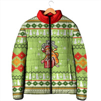 Funny Cat Merry Christmas Padded Jacket Xmas Holiday Patterns - Wonder Print Shop