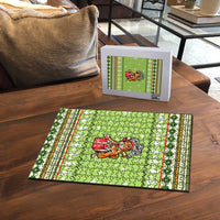 Funny Cat Merry Christmas Puzzle Xmas Holiday Patterns - Wonder Print Shop