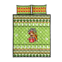 Funny Cat Merry Christmas Quilt Bed Set Xmas Holiday Patterns - Wonder Print Shop