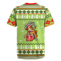 Funny Cat Merry Christmas Rugby Jersey Xmas Holiday Patterns - Wonder Print Shop