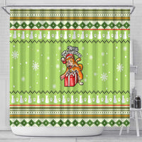 Funny Cat Merry Christmas Shower Curtain Xmas Holiday Patterns - Wonder Print Shop