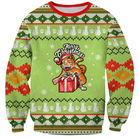 Funny Cat Merry Christmas Sweatshirt Xmas Holiday Patterns - Wonder Print Shop