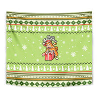 Funny Cat Merry Christmas Tapestry Xmas Holiday Patterns - Wonder Print Shop