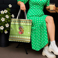 Funny Cat Merry Christmas Tote Bag Xmas Holiday Patterns - Wonder Print Shop