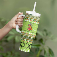 Funny Cat Merry Christmas Tumbler With Handle Xmas Holiday Patterns - Wonder Print Shop