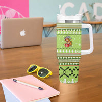 Funny Cat Merry Christmas Tumbler With Handle Xmas Holiday Patterns - Wonder Print Shop