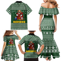 Funny Christmas Gift Beagle Christmas Family Matching Mermaid Dress and Hawaiian Shirt Xmas Holiday Patterns - Wonder Print Shop