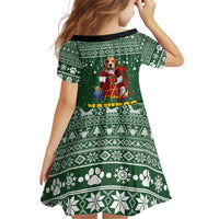 Funny Christmas Gift Beagle Christmas Kid Short Sleeve Dress Xmas Holiday Patterns - Wonder Print Shop