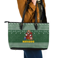 Funny Christmas Gift Beagle Christmas Leather Tote Bag Xmas Holiday Patterns - Wonder Print Shop