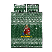 Funny Christmas Gift Beagle Christmas Quilt Bed Set Xmas Holiday Patterns - Wonder Print Shop