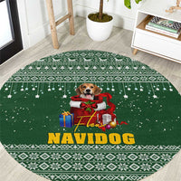 Funny Christmas Gift Beagle Christmas Round Carpet Xmas Holiday Patterns - Wonder Print Shop
