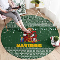 Funny Christmas Gift Beagle Christmas Round Carpet Xmas Holiday Patterns - Wonder Print Shop