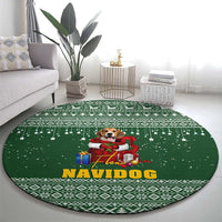 Funny Christmas Gift Beagle Christmas Round Carpet Xmas Holiday Patterns - Wonder Print Shop