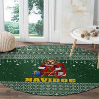 Funny Christmas Gift Beagle Christmas Round Carpet Xmas Holiday Patterns - Wonder Print Shop