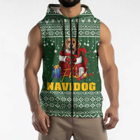 Funny Christmas Gift Beagle Christmas Sleeveless Zip Hoodie Xmas Holiday Patterns - Wonder Print Shop
