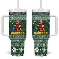 Funny Christmas Gift Beagle Christmas Tumbler With Handle Xmas Holiday Patterns - Wonder Print Shop