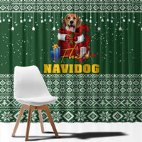 Funny Christmas Gift Beagle Christmas Window Curtain Xmas Holiday Patterns - Wonder Print Shop