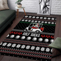 Golf Sucks Christmas Area Rug Xmas Holiday Patterns - Wonder Print Shop