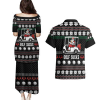 Golf Sucks Christmas Couples Matching Puletasi and Hawaiian Shirt Xmas Holiday Patterns - Wonder Print Shop