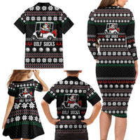Golf Sucks Christmas Family Matching Long Sleeve Bodycon Dress and Hawaiian Shirt Xmas Holiday Patterns - Wonder Print Shop