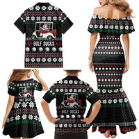 Golf Sucks Christmas Family Matching Mermaid Dress and Hawaiian Shirt Xmas Holiday Patterns - Wonder Print Shop