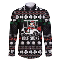 Golf Sucks Christmas Family Matching Off The Shoulder Long Sleeve Dress and Hawaiian Shirt Xmas Holiday Patterns - Wonder Print Shop