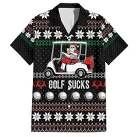 Golf Sucks Christmas Family Matching Off Shoulder Short Dress and Hawaiian Shirt Xmas Holiday Patterns - Wonder Print Shop
