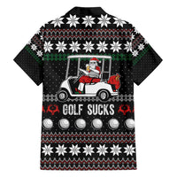Golf Sucks Christmas Family Matching Off Shoulder Short Dress and Hawaiian Shirt Xmas Holiday Patterns - Wonder Print Shop