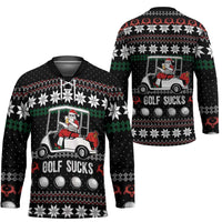 Golf Sucks Christmas Hockey Jersey Xmas Holiday Patterns - Wonder Print Shop