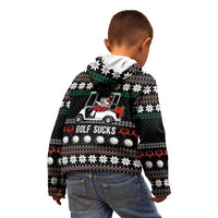 Golf Sucks Christmas Kid Hoodie Xmas Holiday Patterns - Wonder Print Shop