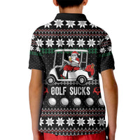 Golf Sucks Christmas Kid Polo Shirt Xmas Holiday Patterns - Wonder Print Shop