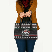 Golf Sucks Christmas Leather Bag Xmas Holiday Patterns - Wonder Print Shop