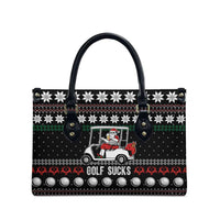 Golf Sucks Christmas Leather Bag Xmas Holiday Patterns - Wonder Print Shop