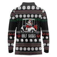 Golf Sucks Christmas Long Sleeve Polo Shirt Xmas Holiday Patterns - Wonder Print Shop