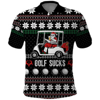 Golf Sucks Christmas Polo Shirt Xmas Holiday Patterns - Wonder Print Shop