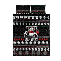 Golf Sucks Christmas Quilt Bed Set Xmas Holiday Patterns - Wonder Print Shop