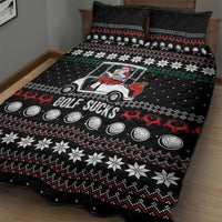 Golf Sucks Christmas Quilt Bed Set Xmas Holiday Patterns - Wonder Print Shop