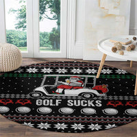 Golf Sucks Christmas Round Carpet Xmas Holiday Patterns - Wonder Print Shop