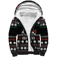 Golf Sucks Christmas Sherpa Hoodie Xmas Holiday Patterns - Wonder Print Shop