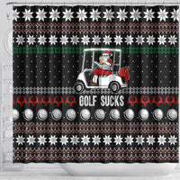 Golf Sucks Christmas Shower Curtain Xmas Holiday Patterns - Wonder Print Shop