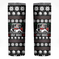 Golf Sucks Christmas Skinny Tumbler Xmas Holiday Patterns - Wonder Print Shop