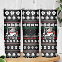 Golf Sucks Christmas Skinny Tumbler Xmas Holiday Patterns - Wonder Print Shop
