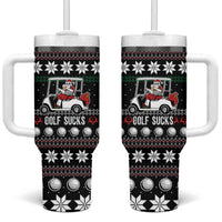 Golf Sucks Christmas Tumbler With Handle Xmas Holiday Patterns - Wonder Print Shop