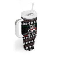 Golf Sucks Christmas Tumbler With Handle Xmas Holiday Patterns - Wonder Print Shop