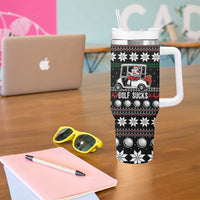 Golf Sucks Christmas Tumbler With Handle Xmas Holiday Patterns - Wonder Print Shop