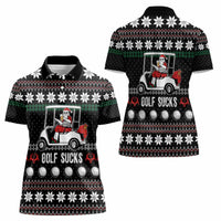 Golf Sucks Christmas Women Polo Shirt Xmas Holiday Patterns - Wonder Print Shop