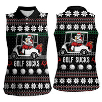 Golf Sucks Christmas Women Sleeveless Polo Shirt Xmas Holiday Patterns - Wonder Print Shop
