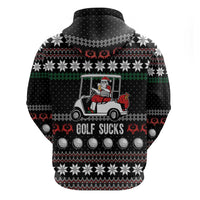 Golf Sucks Christmas Zip Hoodie Xmas Holiday Patterns - Wonder Print Shop