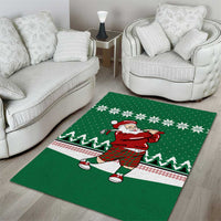 Golfer Santa Christmas Area Rug Xmas Holiday Patterns - Wonder Print Shop